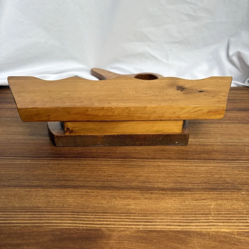 Vintage Wooden Pitcher Wall Hanging Holder Farmhouse Country Kitchen Decor